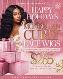 CHRISTMAS SALE: MONGOLIAN CURLY LACE WIGS